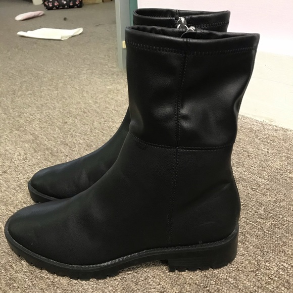 high rise black boots